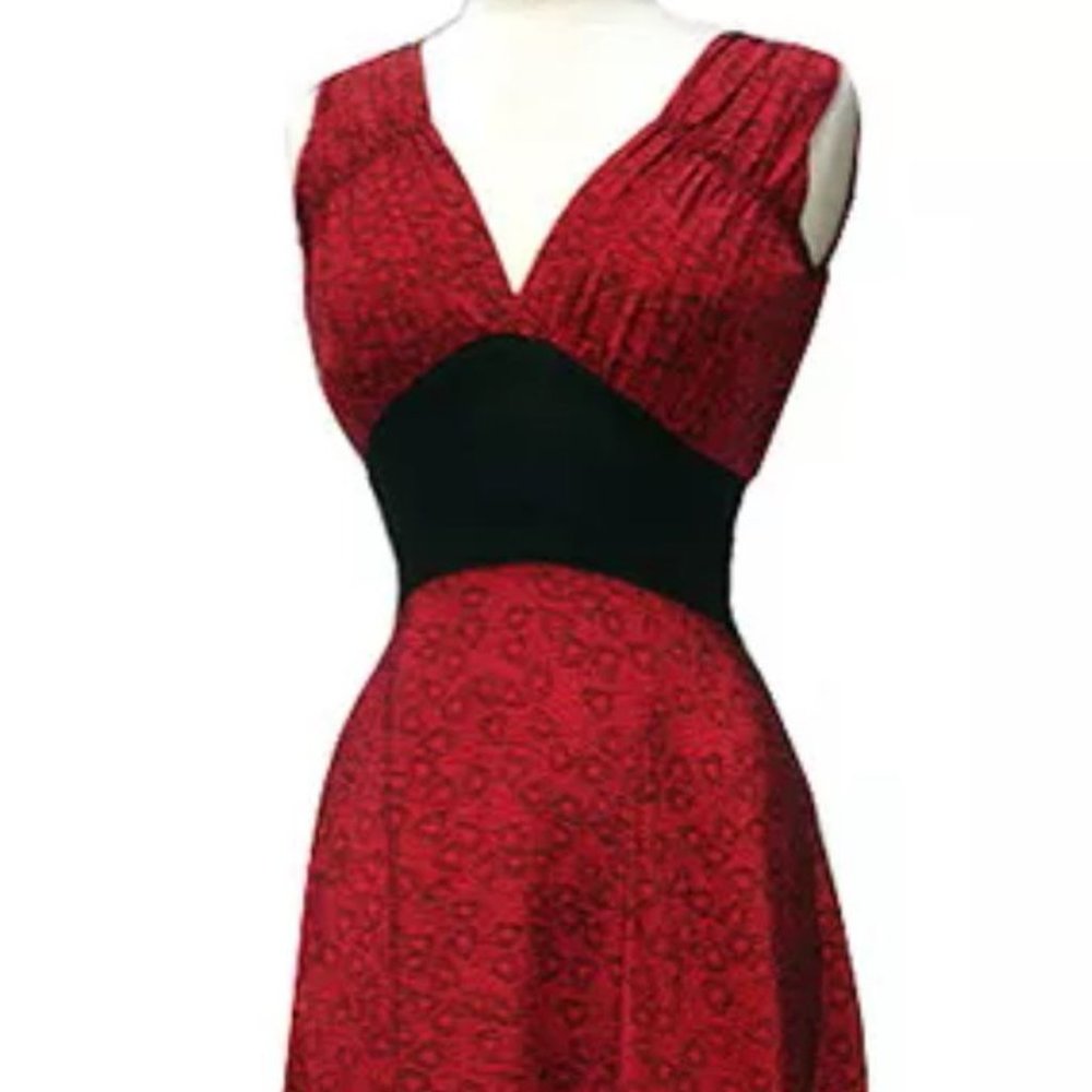 Trashy Diva silk Red Heart 1940s dress vintage pinup S novelty 30s RARE  GUC